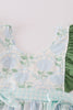 Green botanical print girl set