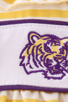 Yellow tiger embroidery LSU girl bubble