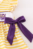 Yellow tiger embroidery LSU girl bloomer set