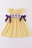 Yellow tiger embroidery LSU dress