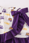 Yellow tiger applique LSU girl set