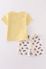 Yellow tiger embroidery LSU boy set