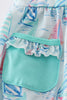 Green sailboat print ruffle bubble