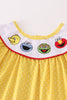 Yellow charactor embroidery girl set