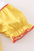 Yellow charactor embroidery dress