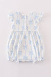 Blue bow ruffle bubble