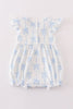 Blue bow ruffle bubble