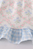 Blue hydrangea print  girl dress