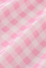 Pink barbie embroidery gingham girl dress