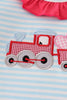 Pink truck heart applique girl bloomer set