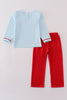 Valentine's day heart envelope embroidery stripe boy set