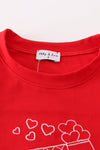 Red valentine'day fire truck boy top