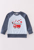 Valentine's day fire truck applique boy top