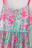 Pink Palm Paradise print tiered mom dress