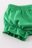 Green lucky clover embroidery girl bloomer set