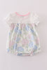 Pink Blossom Serenity print ruffle bubble