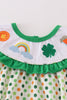 Green clover rainbow embroidery girl bubble