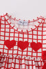 Red valentine's day heart embroidery girl bloomer set