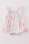 Pink Pastel Meadow print girl bubble