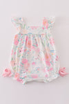 Pink Pastel Meadow print girl bubble