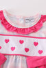 Valentine's day heart embroidery girl plaid bubble