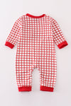 Valentine's day smocked heart embroidery boy romper