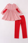 Valentine's day smocked heart embroidery girl set