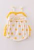 Yellow you are my sunshine embroidery girl bubble