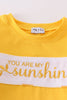 Yellow you are my sunshine embroidery boy set