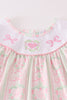 Valentine's day heart bow embroidery girl set