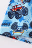 Monster truck print boy set