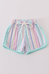 Multicolored stripe girl shorts