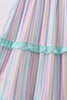 Multicolored stripe tiered mom dress