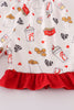 Red the lord's chicken print girl pajamas set