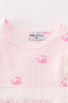 Pink stripe whale print girl bubble