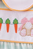 Easter bunny embroidery girl gingham bubble