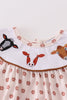 Floral print cow embroidery girl bubble