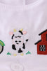 Pink farm embroidery girl bubble