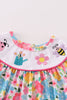 Floral bee embroidery girl bubble