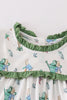 Easter bunny print girl ruffle dress