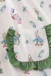 Easter bunny print girl ruffle dress