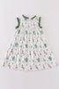 Easter bunny print girl ruffle dress