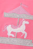 Pink carousel applique girl dress