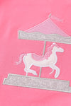 Pink carousel applique girl set