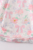 Pink floral bow print girl bubble