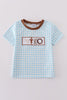 Blue easter cross sheep embroidery boy top