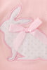 Pink easter bunny applique girl bubble