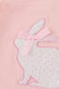 Pink easter bunny applique girl set