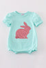 Mint bunny sequin girl bubble