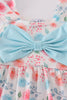Blue floral print bow bloomer set